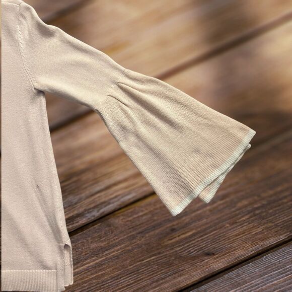 STYLE CO Women's Long Bell-Sleeve Pull Over Knit Sweater Top Pink Size Small - Picture 4 of 6